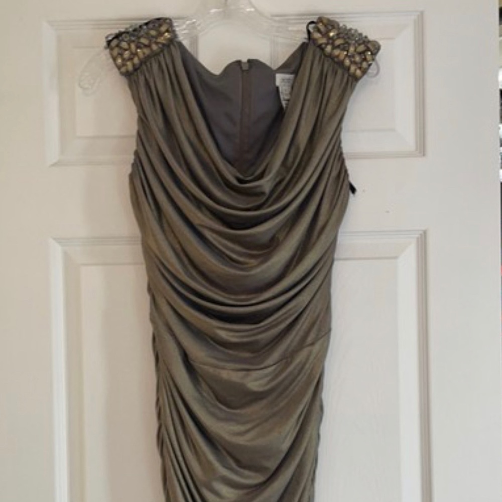 Cache bronze mid-length dress
